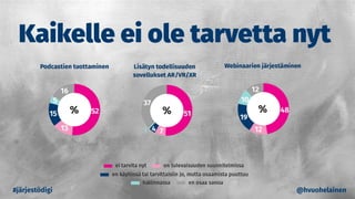 Kaikelle ei ole tarvetta nyt
#järjestödigi @hvuohelainen
 