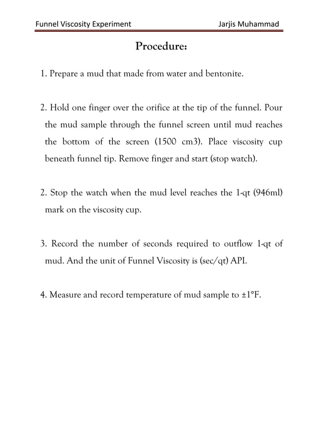 Funnel Viscosity (Marsh Funnel) Exp. PDF