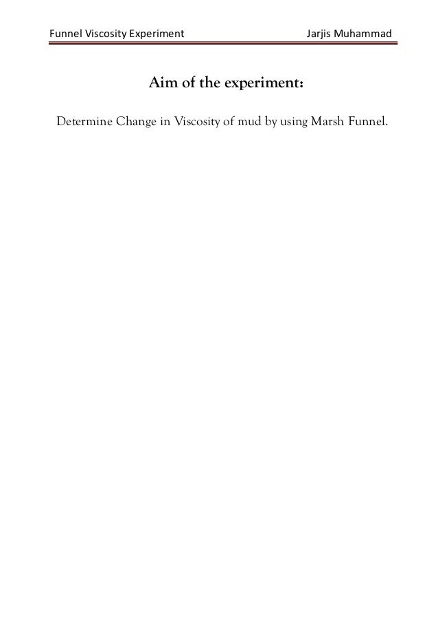 Funnel Viscosity (Marsh Funnel) Exp.