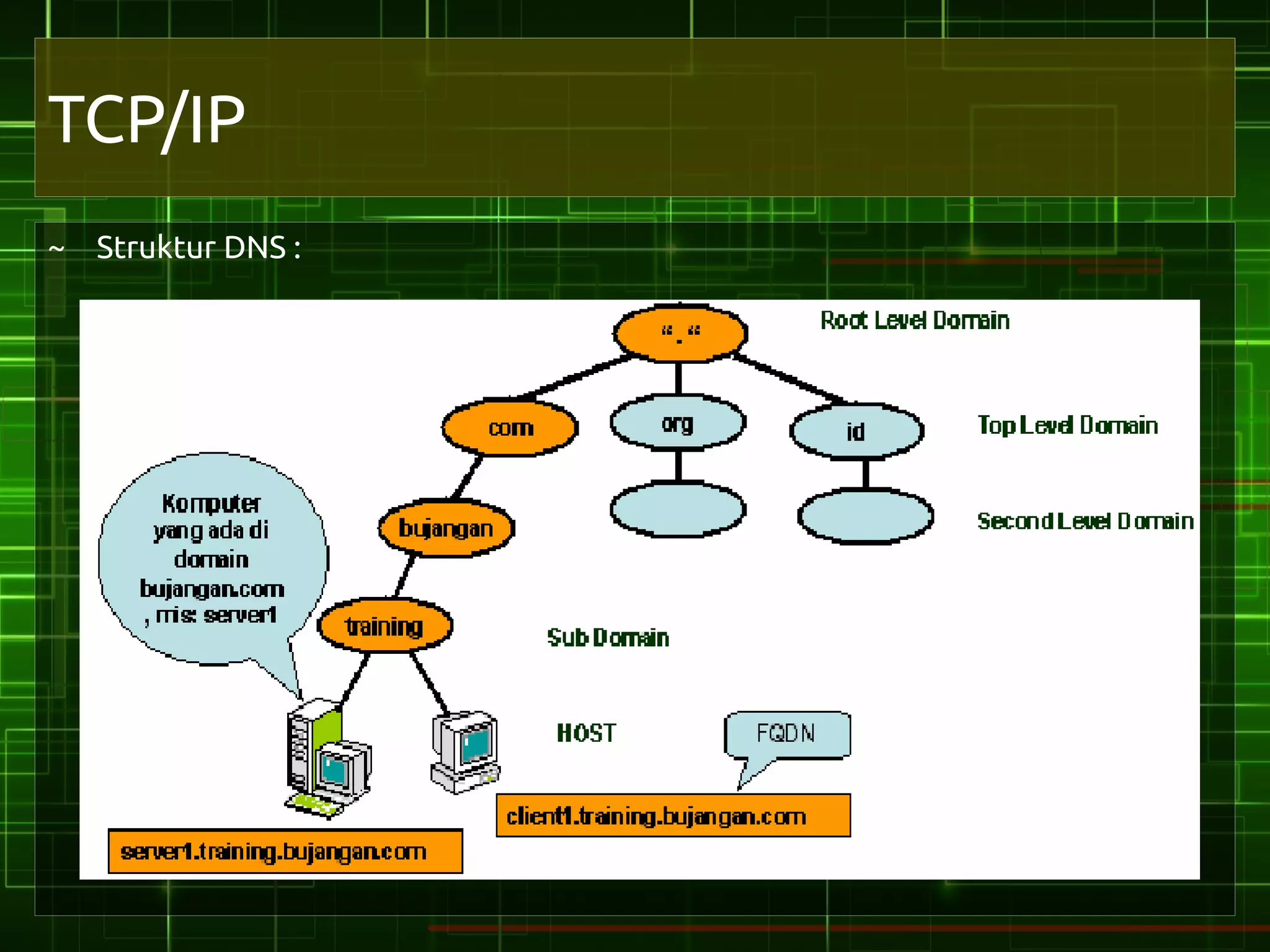 TCP/IP
~ Struktur DNS :
 