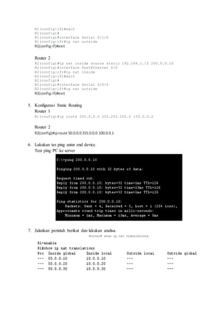JARINGAN KOMPUTER LANJUTAN “NETWORK ADDRESS TRANSLATION (NAT) dan ...