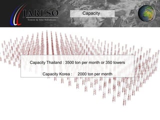 …...a Reime presentation
                            Capacity




Capacity Thailand : 3500 ton per month or 350 towers

      Capacity Korea :    2000 ton per month
 