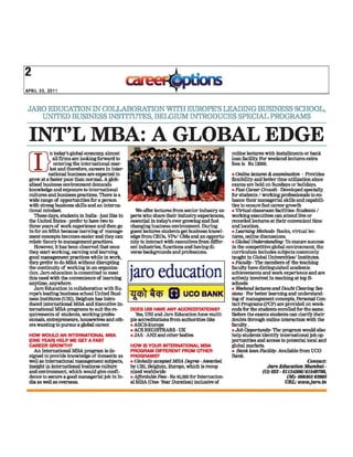 Jaro education in collaboration with ubi  intl. mba   a global edge 25-4-11 toi
