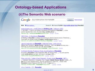 Ontology-based Applications<br />(ii)The Semantic Web scenario <br />