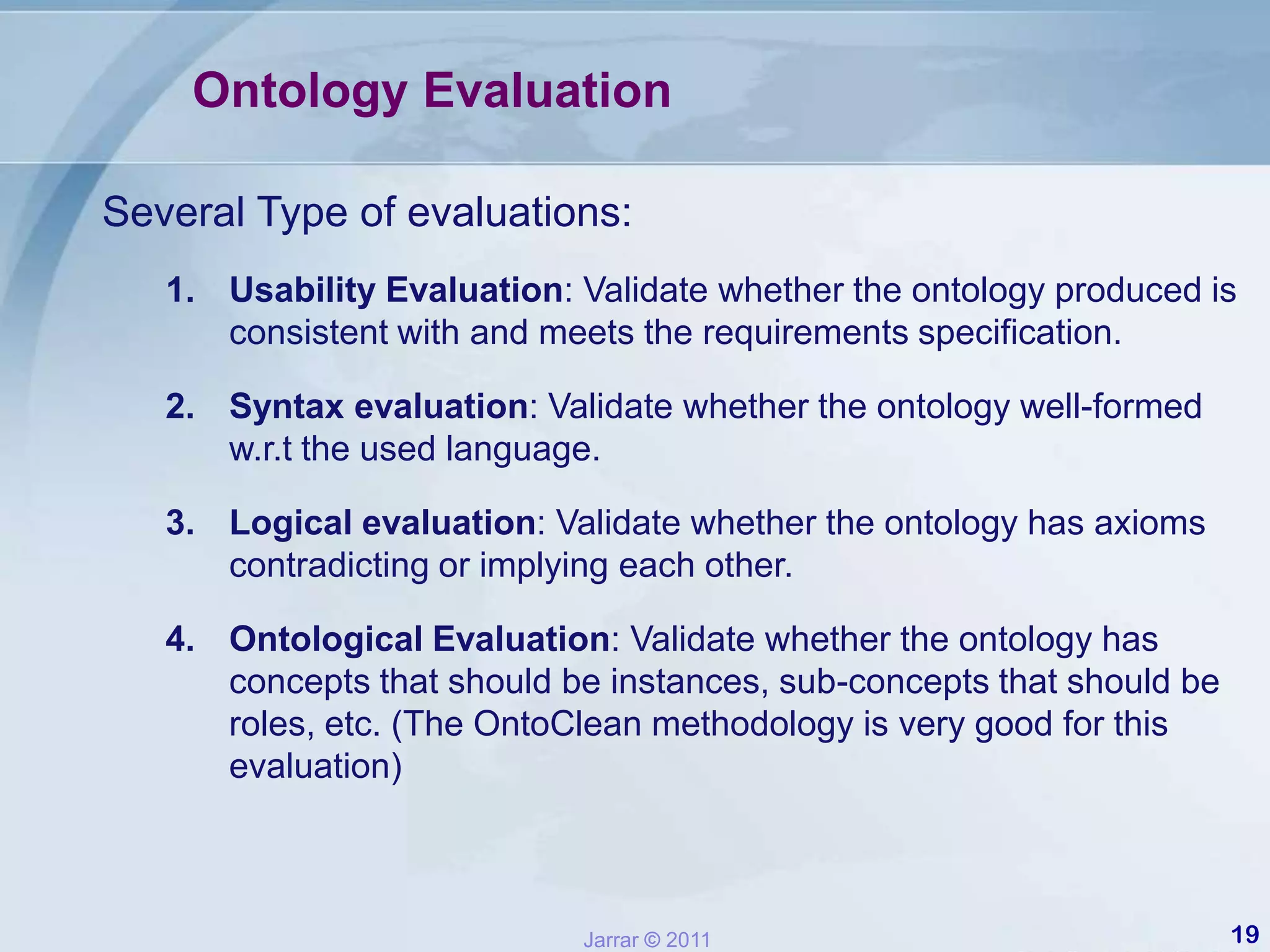 2.1- Ontology Capture: Produce DefinitionsDetermine suitable meta-ontology