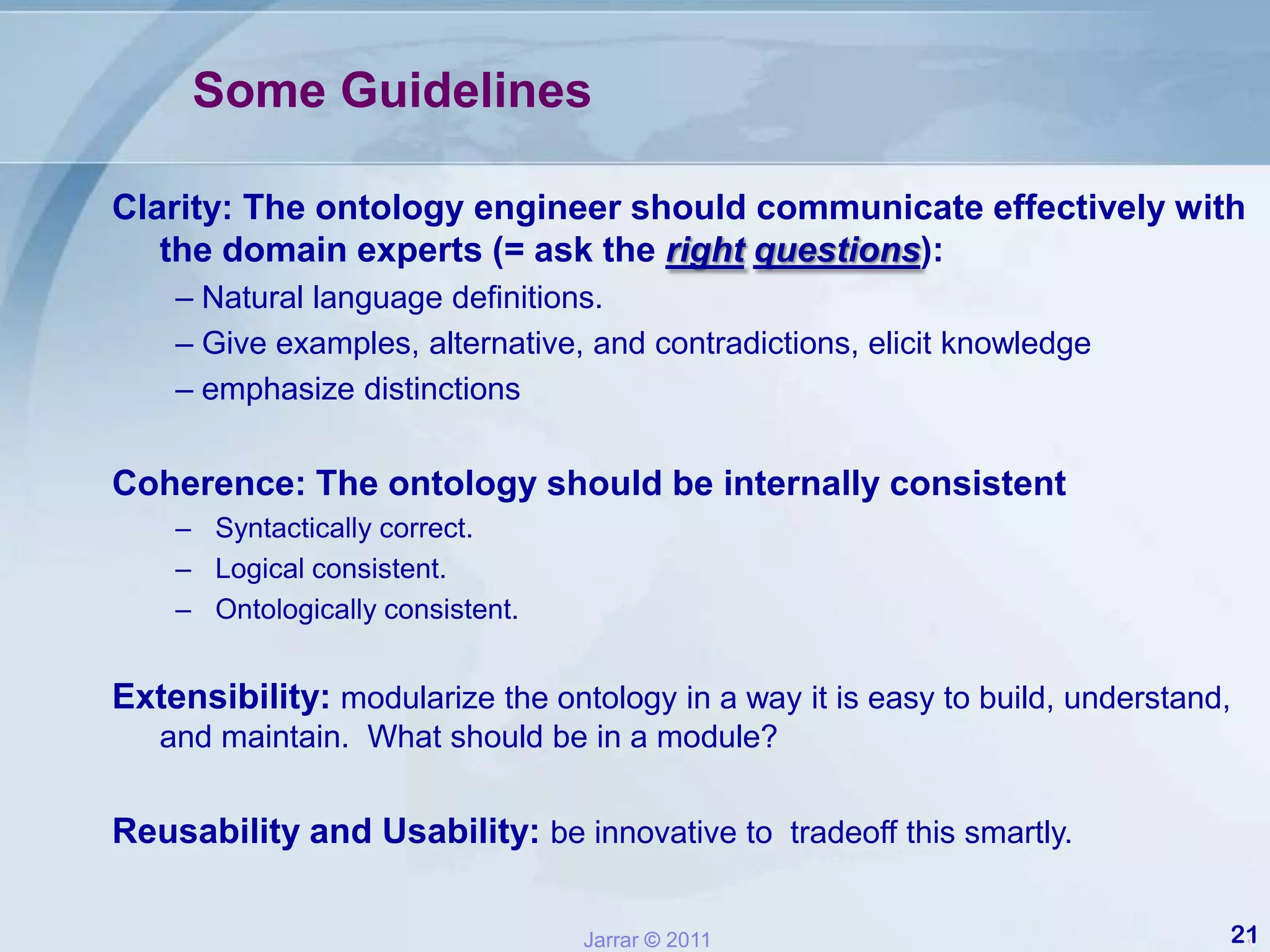 Work Areas: Start with the most basic/important