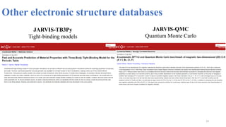 Jarvis Database NIST-JARVIS infrastructure for Improved Materials Design | PDF