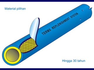 A Chemical Registered Pipe
In a flexib PVC hose
Specially formulated chemical resistant tube
Hingga 30 tahun
Material pili...