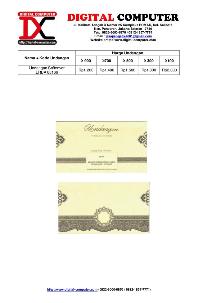 Jasa cetak undangan jakarta selatan