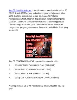 Jasa Gb Point Blank Abs