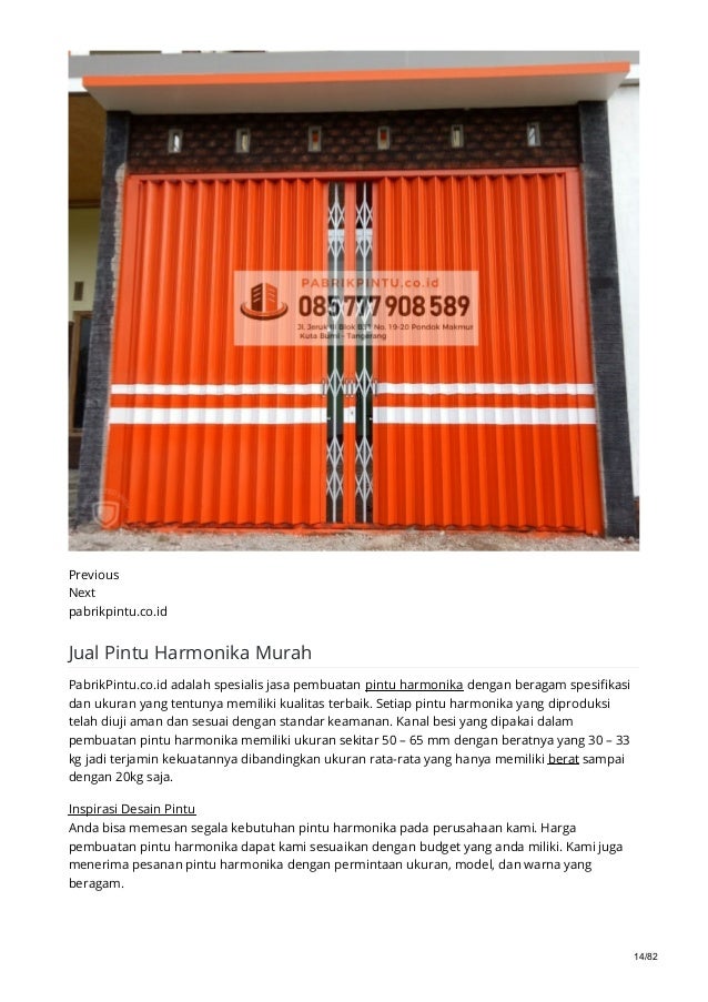 Jasa Pembuatan Pintu Harmonika Harga Murah 0857 7790 8589 Pabrikpi