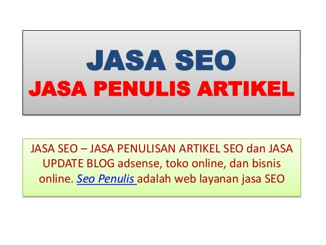 Jasa Seo Artikel