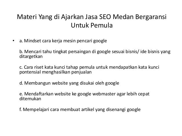 Jasa Seo Bergaransi