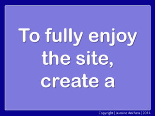 To fully enjoy
the site,
create a

 