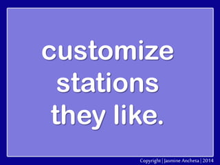 customize
stations
they like.

 