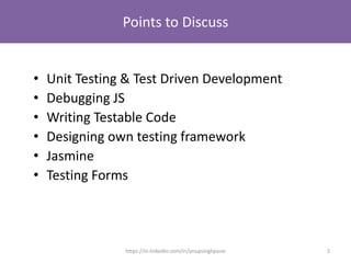 JAVASCRIPT Test Driven Development & Jasmine | PPT