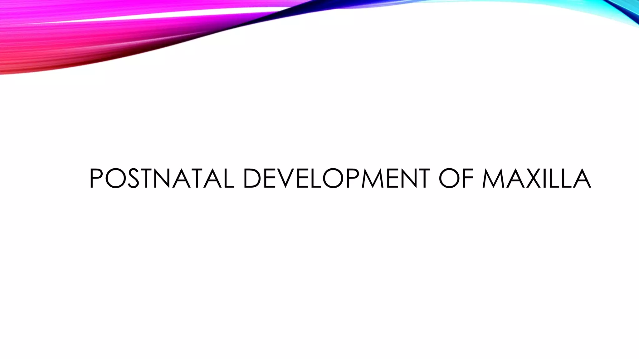 POSTNATAL DEVELOPMENT OF MAXILLA 
 