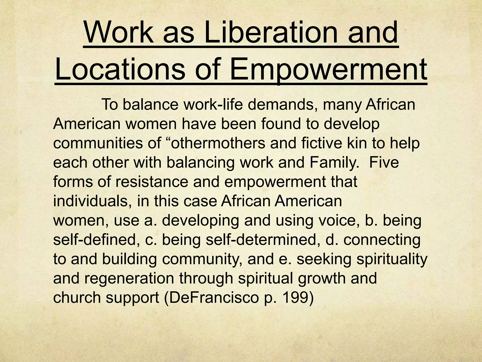 Gendered/Sexed Communication in
the Workplace
Recent research makes clear that “gender differences in actual
communication and leadership behaviors are light, although
expectations of gender differences are strong. The situations that
remain most problematic for women are the ones in strongly male-
dominated or culturally masculine organizations”. Thus, the reality is
not that women and men communicate differently but that they are
assessed differently because people impose gendered expectations on
them, and these expectations benefit some and disadvantage other
(DeFrancsico p. 194)
 