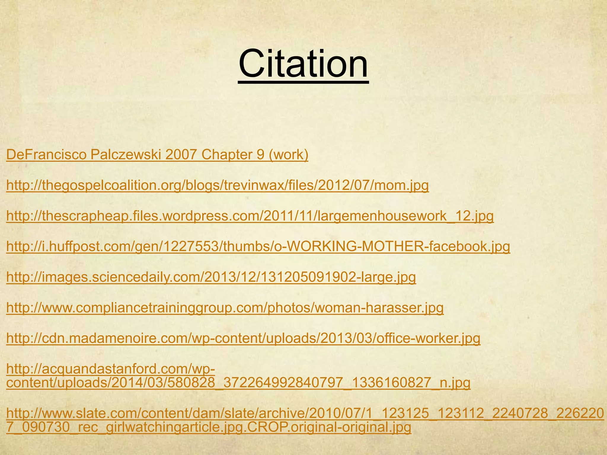 Paid Care Work
Historically, women have tended to be the primary caregivers to
small children, and women of color have often been hired by White
women to be caregivers. Job segregation not only occurs across sex lines
but also across race lines within sex (DeFrancisco p. 196).
Paid care work is segregated along race, class, and sex lines. We
would add age, with young and old women being valued less, paid less,
and more often hired as care workers (DeFrancisco p. 196).
 