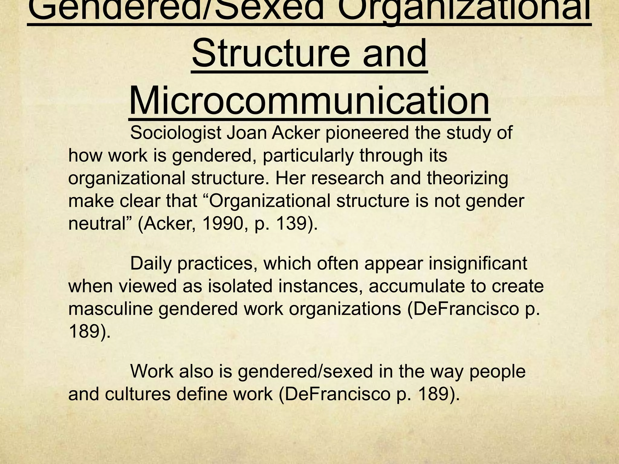 This example is in the book for a reason and it shows
that men and women don’t get paid the same for the same
work in certain work places but I don’t think that it is like
this in every work place. I don’t see this difference in the
military where I work. I think that it shows a great deal of
a gap between men and women and something that needs
to be addressed and I understand that it is and I hope that
it is corrected sooner rather than later because people
should be paid for what they do.
Pay Difference
 