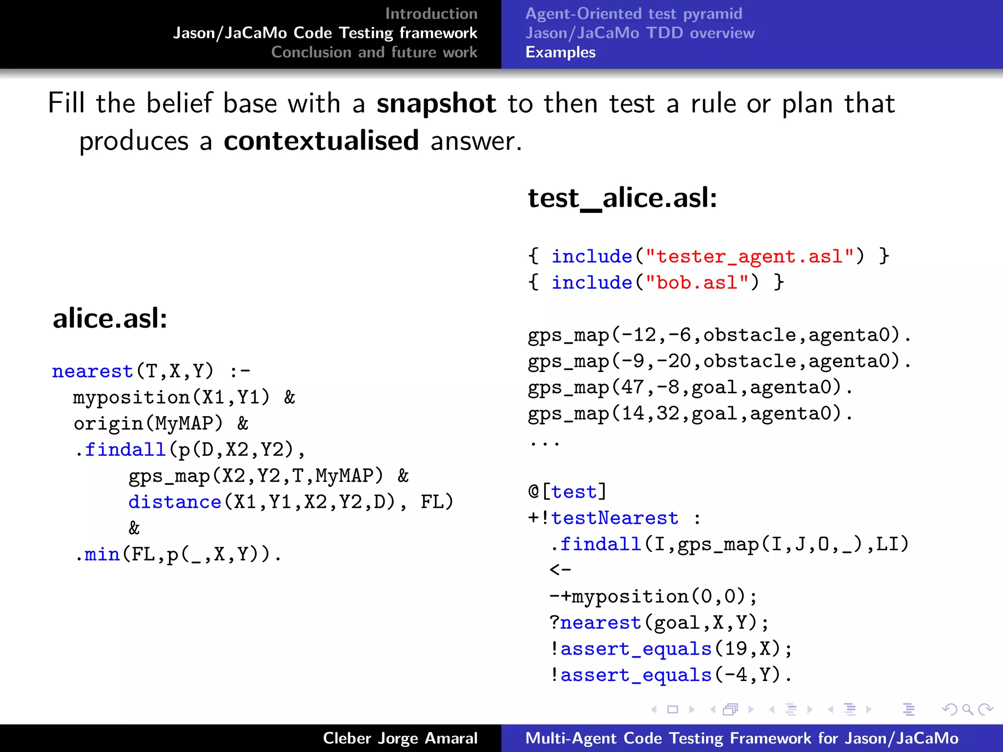 Jason code testing framework | PPT