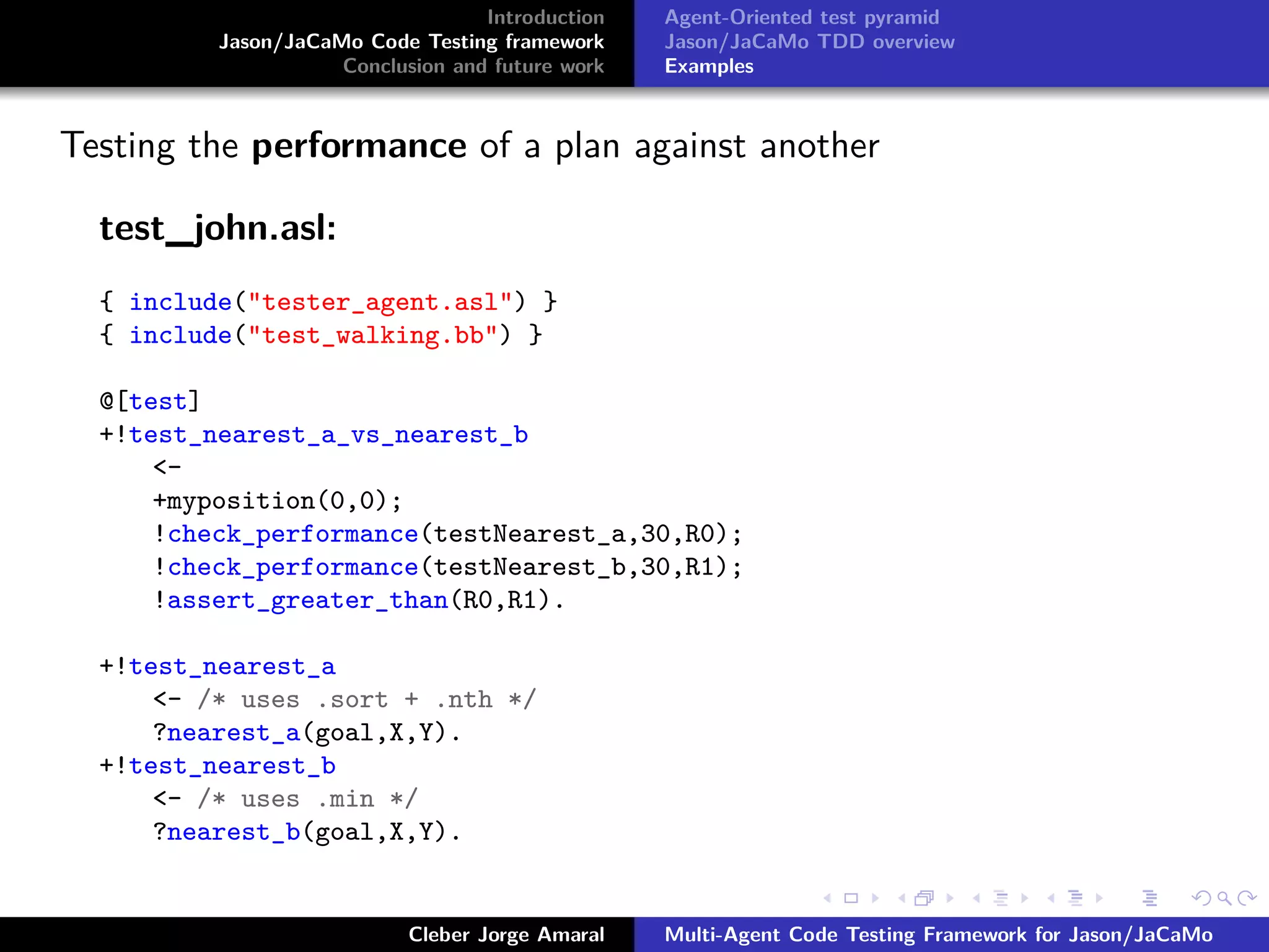 Jason code testing framework | PPT