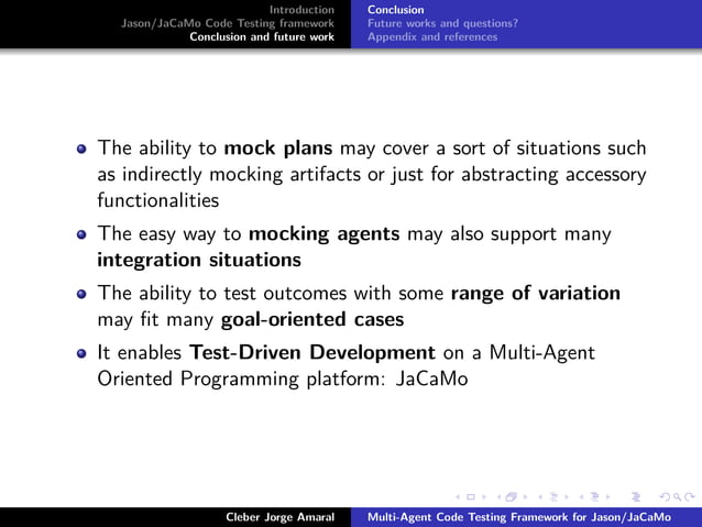 Jason code testing framework | PPT