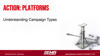 Action: Platforms
Understanding Campaign Types
 