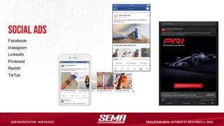 Social ads
Facebook
Instagram
LinkedIn
Pinterest
Reddit
TikTok
 