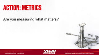 Action: Metrics
Are you measuring what matters?
 