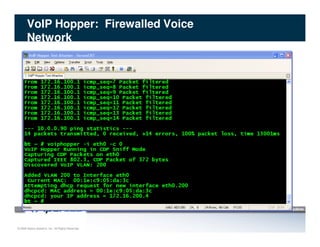 © 2008 Sipera Systems, Inc. All Rights Reserved.
VoIP Hopper: Firewalled Voice
Network
VoIP Attacks are Real webinar
 