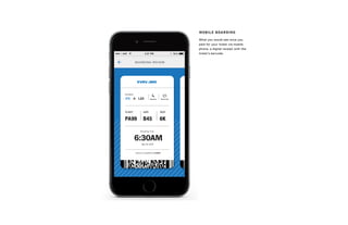 What you would see once you
paid for your ticket via mobile
phone, a digital receipt with the
ticket’s barcode.
MOBILE BOARDING
 