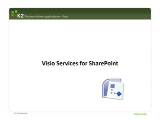 Visio Services for SharePoint




K2 Confidential                                   WWW.K2.COM
 