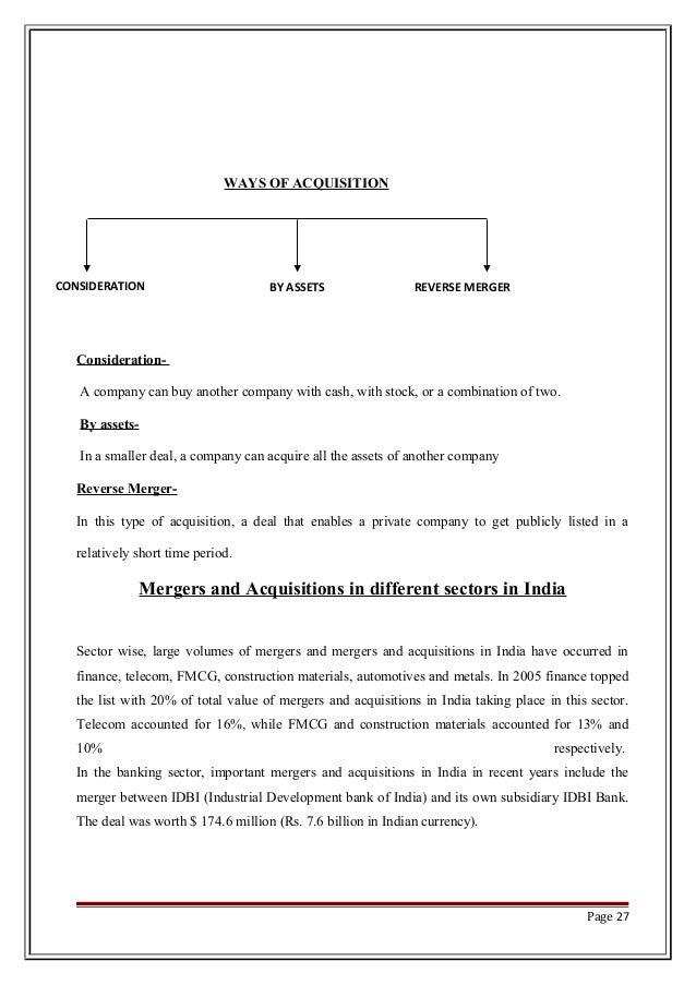 merger and acquisition of indian banks Merger and acquisition in indian banking sectors have been initiated through the recommendations of narasimham committee ii the committee recommended that “merger . merger and acquisition of indian banks Merger and acquisition in indian banking sectors have been initiated through the recommendations of narasimham committee ii the committee recommended that “merger .