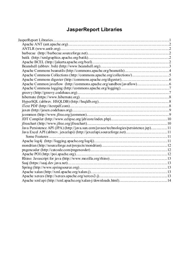 Jasper Report Dependencies By Sc - 