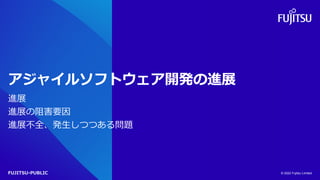 FUJITSU-PUBLIC
アジャイルソフトウェア開発の進展
進展
進展の阻害要因
進展不全、発生しつつある問題
© 2022 Fujitsu Limited
 