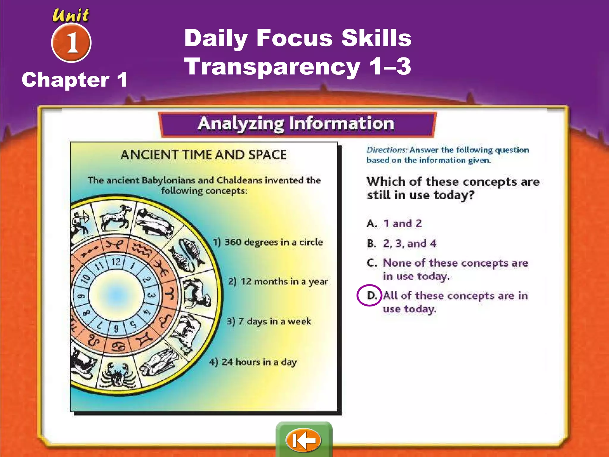 Daily Focus Skills Transparency 1–3 Chapter 1 