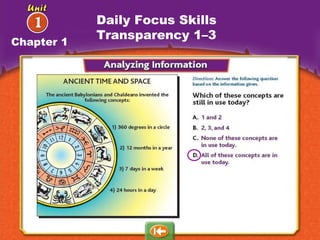 Daily Focus Skills Transparency 1–3 Chapter 1 