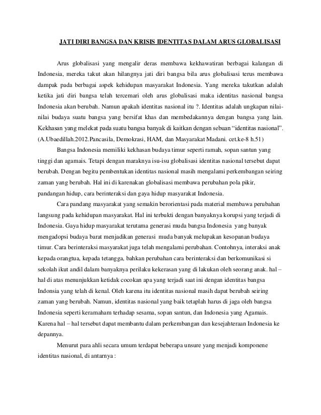 Pendidikan Kewarganegaraan Sebuah Jati Diri Bangsa