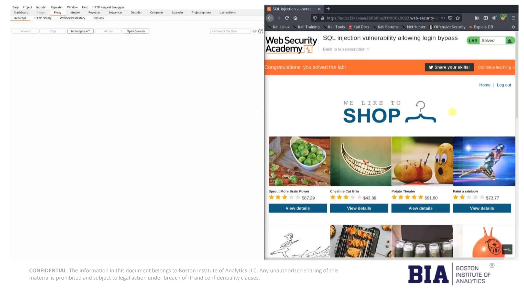 CONFIDENTIAL: The information in this document belongs to Boston Institute of Analytics LLC. Any unauthorized sharing of this material is prohibited and subject to legal action under breach of IP and confidentiality clauses. 