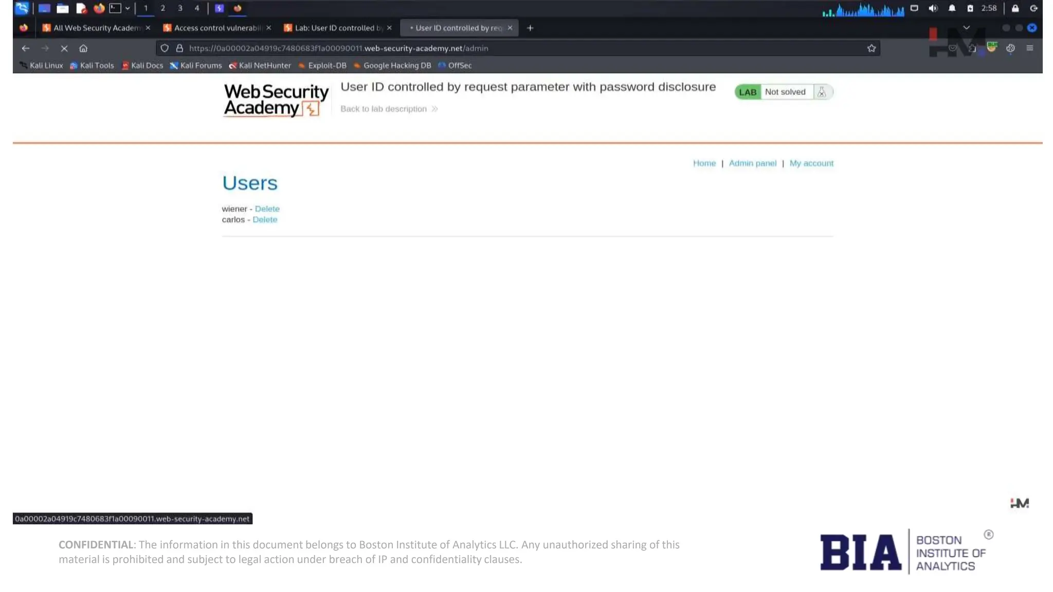 CONFIDENTIAL: The information in this document belongs to Boston Institute of Analytics LLC. Any unauthorized sharing of this material is prohibited and subject to legal action under breach of IP and confidentiality clauses. 