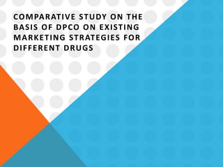 COMPARATIVE STUDY ON THE
BASIS OF DPCO ON EXISTING
MARKETING STRATEGIES FOR
DIFFERENT DRUGS
 