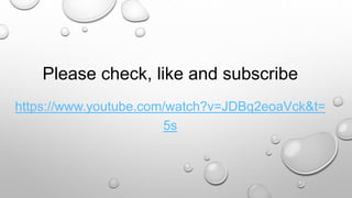 Please check, like and subscribe
https://www.youtube.com/watch?v=JDBq2eoaVck&t=
5s
 