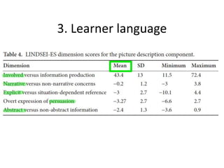 3. Learner language
 