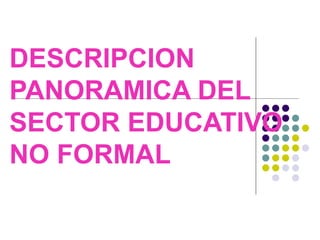 DESCRIPCION PANORAMICA DEL SECTOR EDUCATIVO NO FORMAL 