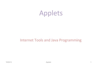 Applets_Basic Introduction | PPT