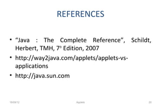 Applets_Basic Introduction | PPT