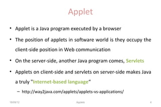 Applets_Basic Introduction | PPT