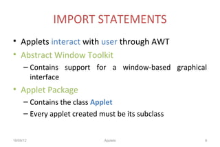 Applets_Basic Introduction | PPT